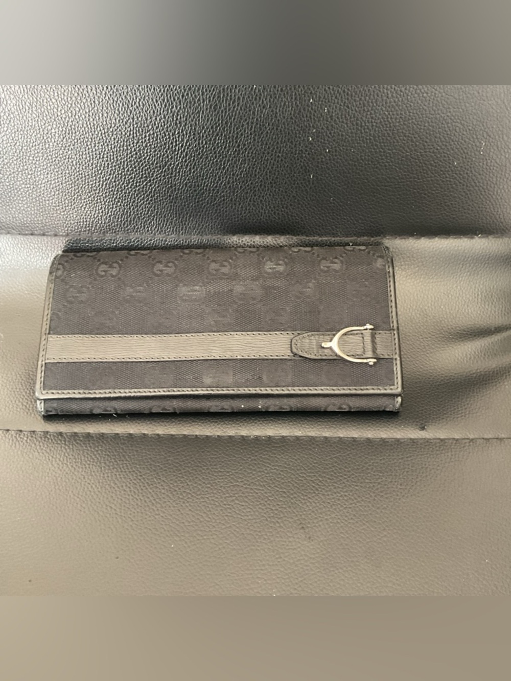 Gucci Black GG Canvas Long Wallet